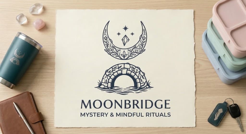 Moonbridge - Mystery & Mindful Rituals. Crystals, tumbler, bento boxes, keychain, journal.